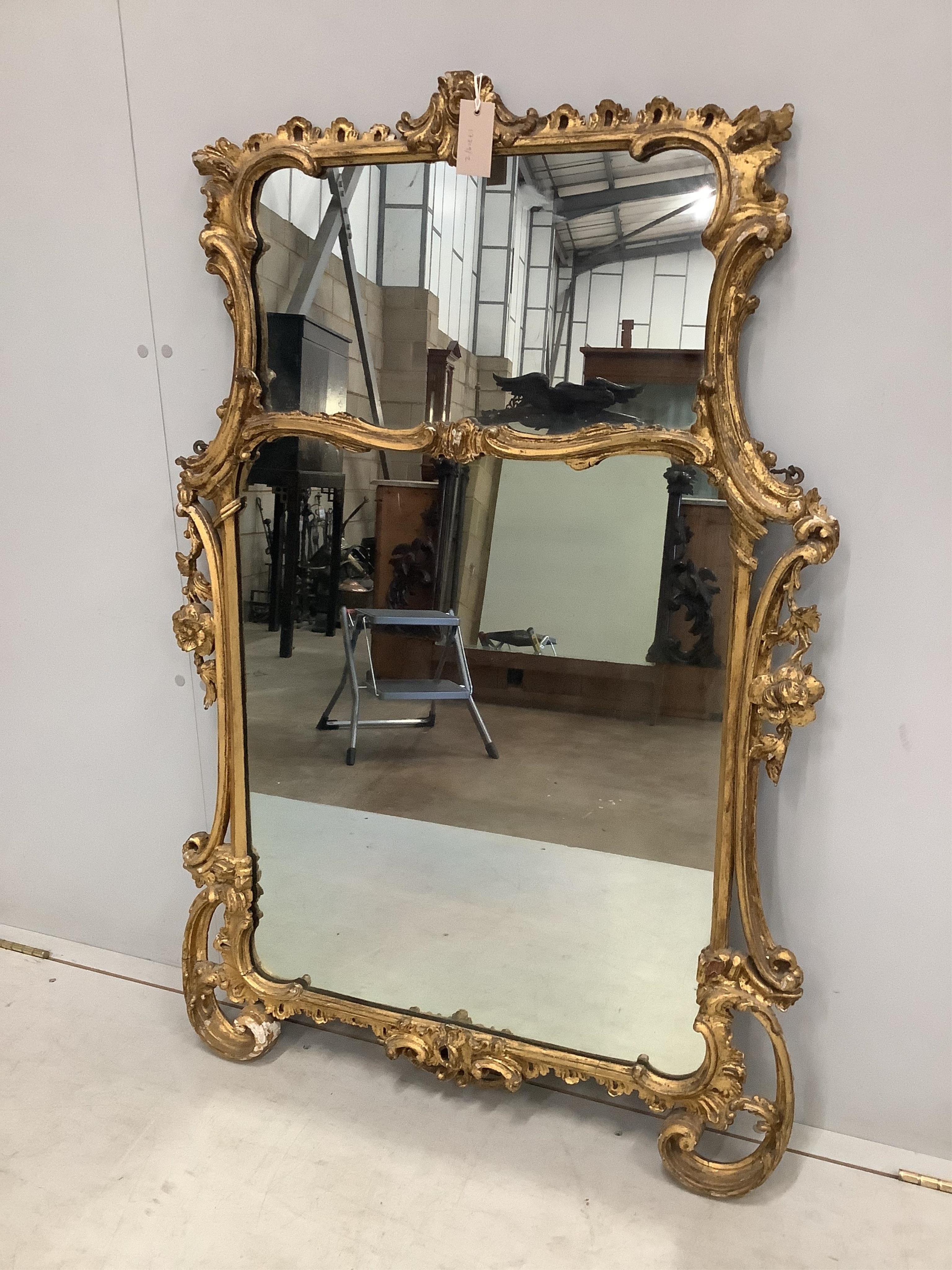 A Chippendale Revival giltwood and composition wall mirror, width 80cm, height 116cm. Condition - fair